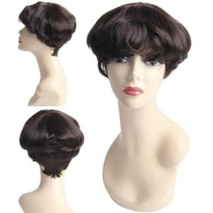 Women Mushroom Human Hair Premium Blend Wig#2 